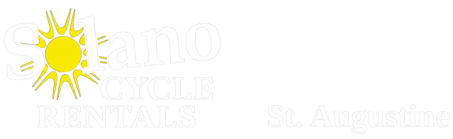 Logo: Yellow sun with text 'Solano Cycle Rentals St. Augustine'.
